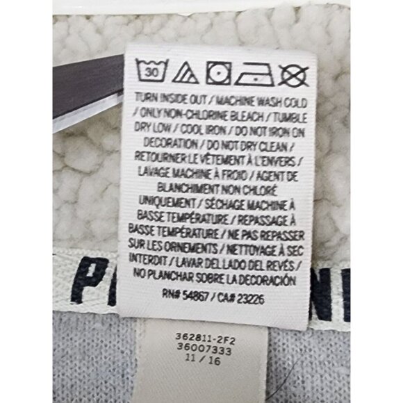 Victorias Secret Pink Sweater Womens Medium Blue White Fair Isle 1/4 Zip Sherpa - Picture 10 of 10